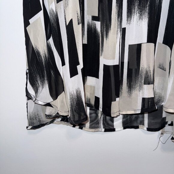 Roz & Ali Womens Plus Size 1X Sleeveless Abstract Print Chiffon Blouse - Picture 3 of 7